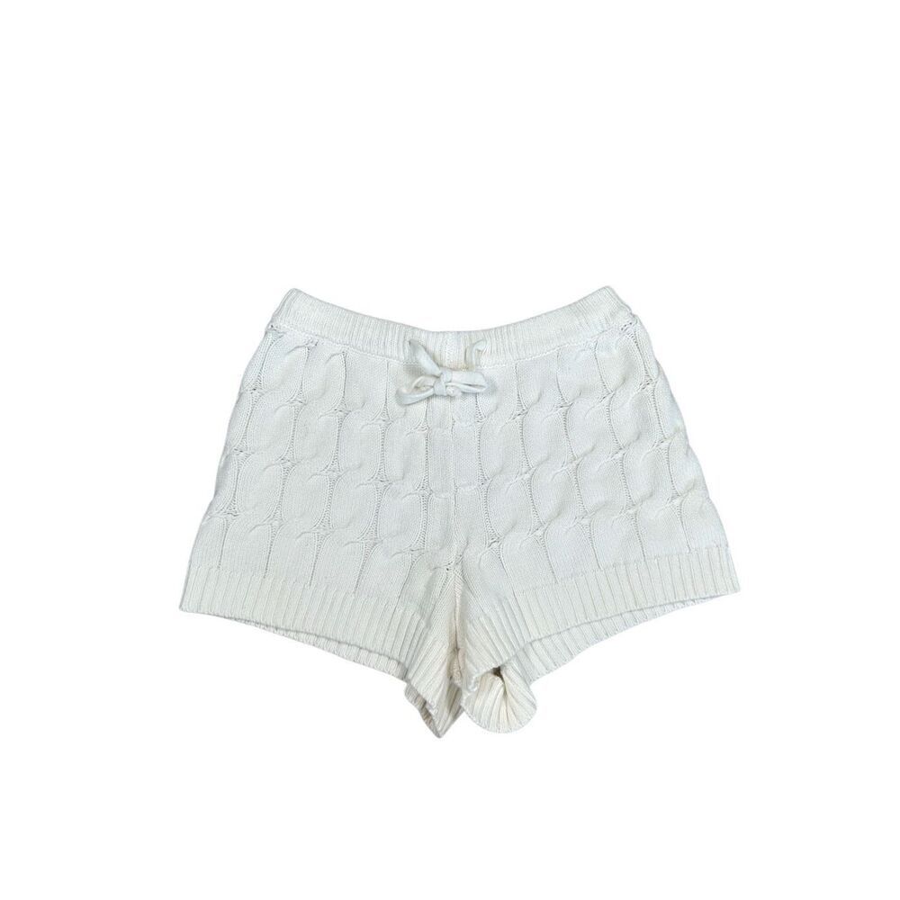 Anthropologie saturday sunday knit crochet pull on mini shorts cream women’s XS